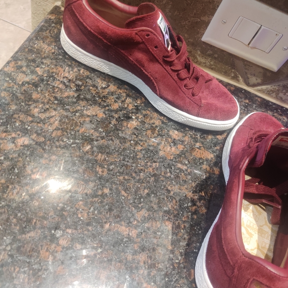 Puma Burgundy Suede Sneakers - Picture 4 of 16